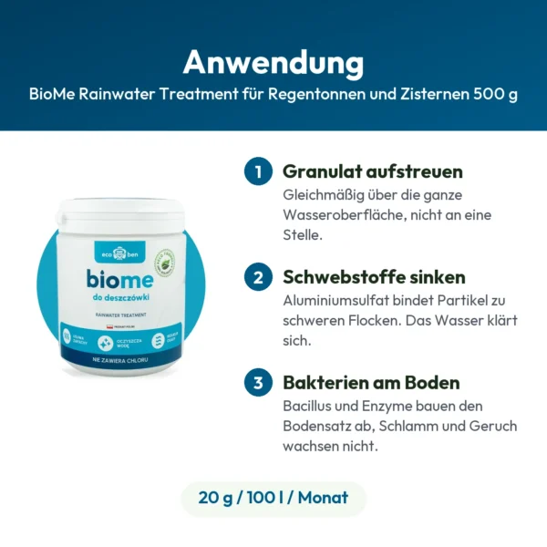 BioMe Rainwater Treatment für Regentonnen und Zisternen 500 g
