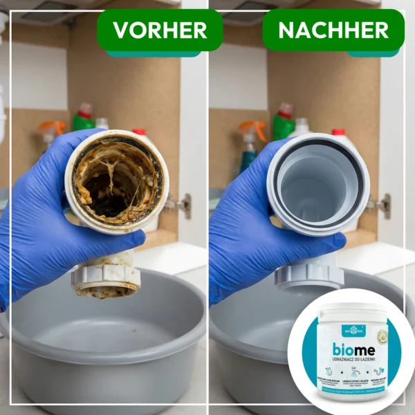 BioMe Biologischer Abflussreiniger fürs Bad 500 g für Dusche, Badewanne und Waschbecken